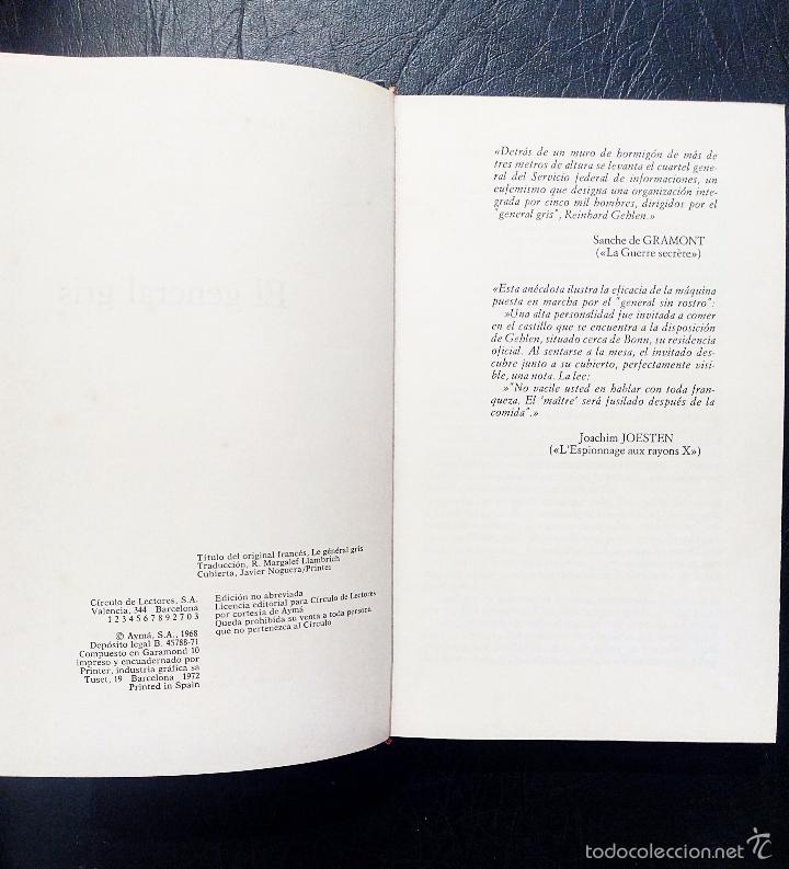 Libros: EL GENERAL GRIS - ALAIN GU&Eacute;RIN - C&Iacute;RCULO DE LECTORES 1971. - Foto 5