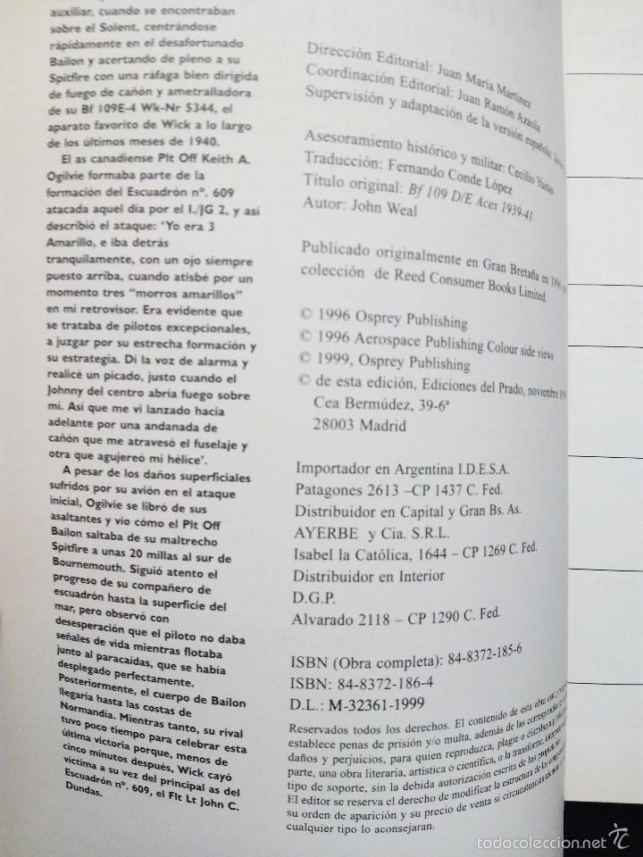 Libros: AVIONES EN COMBATE - LOS ASES DE LA BLITZKRIEG (MESS BF 109 D/E) - EDICIONES DEL PRADO 1999. - Foto 3