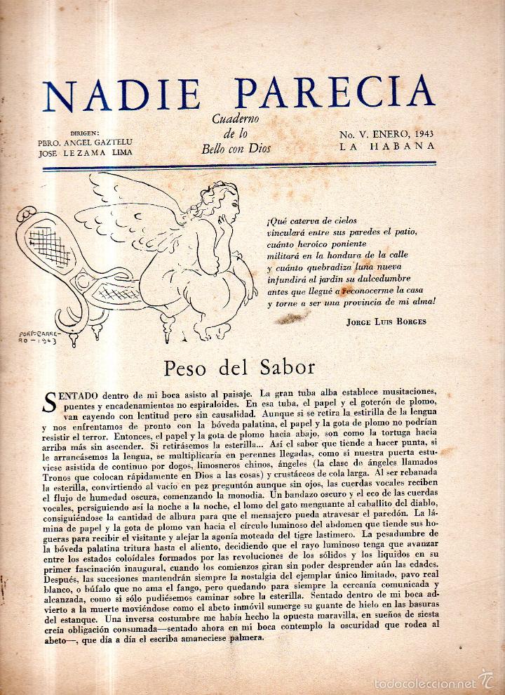 B&uuml;cher: NADIE PARECIA. CUADERNO DE LOS BELLO CON DIOS. N&ordm; V. ENERO 1943. HABANA. PORTOCARRERO