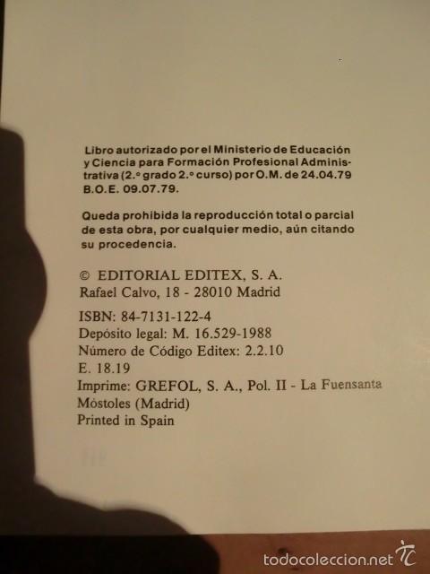 Libros: LIBRO DE TEXTO CONTABILIDAD GENERAL 1987 ED. EDITEX - Foto 2
