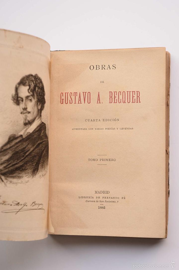 Libros: Obras de Gustavo A. B&eacute;cquer. Tomo primero - BECQUER, Gustavo Adolfo - Foto 4