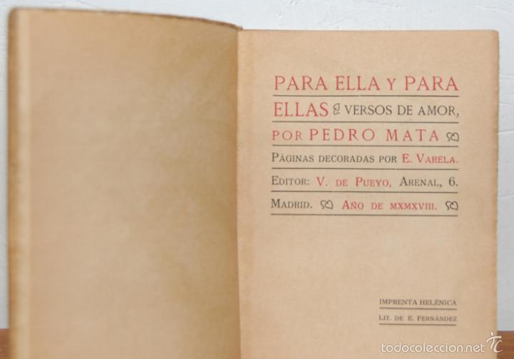 Libros: PARA ELLA Y PARA ELLAS. Versos de amor - PEDRO MATA - Foto 2