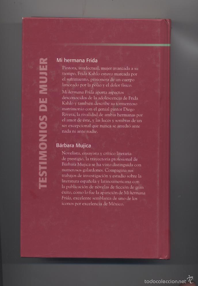 Libros: MI HERMANA FRIDA- BARBARA MUJICA - Foto 2