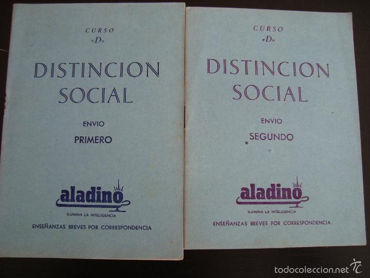 B&uuml;cher: DISTINCION SOCIAL. CURSO D. ALADINO. ENSE&Ntilde;ANZA BREVE POR CORRESPONDENCIA. 2 CUADERNILLOS.