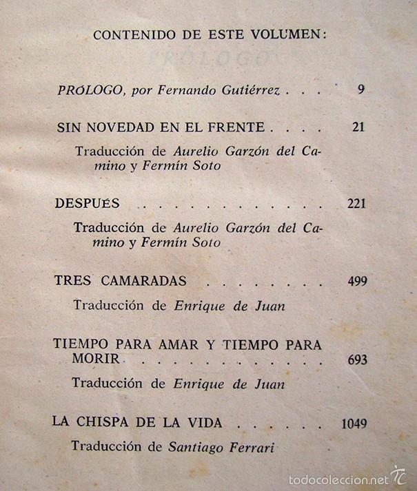 Libros: OBRAS SELECTAS . EM. REMARQUE . EDITORIAL PLANETA . 1960 - Foto 2