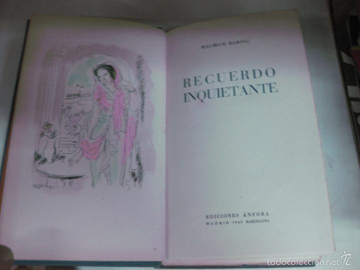 Libros: RECUERDO INQUIETANTE. MAURICE BARING. EDICIONES ANFORA. 1942 - Foto 1