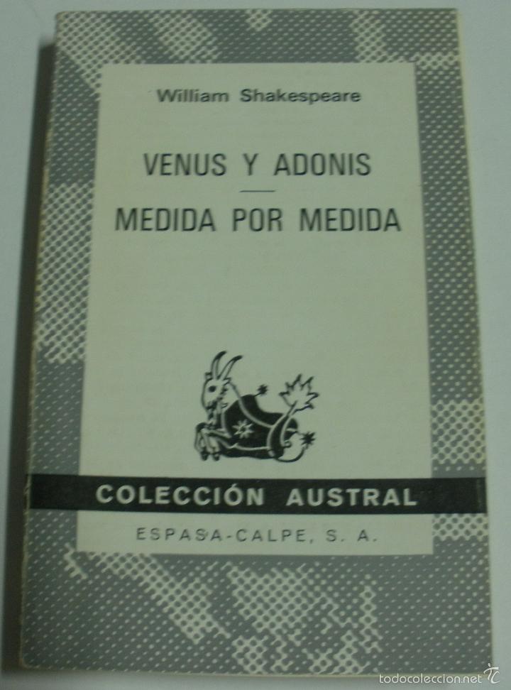 Libros: Venus y Adonis, Medida por Medida / William Shakespeare - Foto 1
