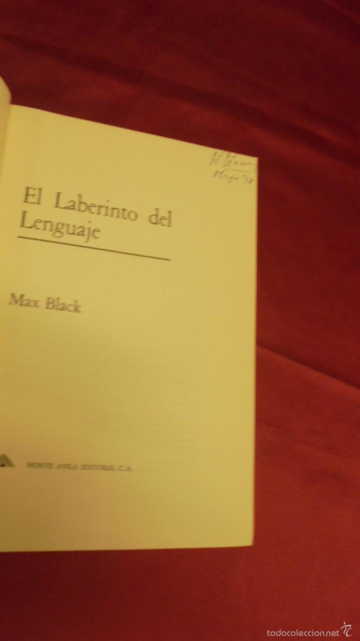 Libros: EL LABERINTO DEL LENGUAJE. MAX BLACK. MONTE AVILA EDITORES. 1968. - Foto 3