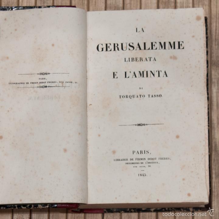 Libros: LA GERUSALEMME LIBERATA E LAMINTA. TORQUATO TASSO. 1845. - Foto 2