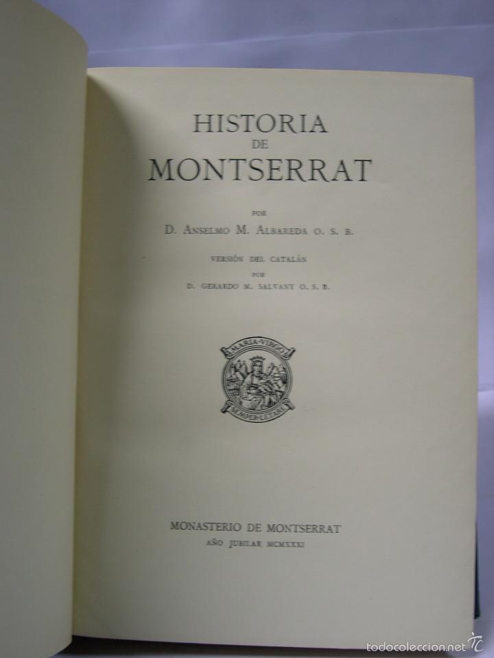 Libros: HISTORIA DE MONTSERRAT - Albareda, Anselmo, M - Foto 2