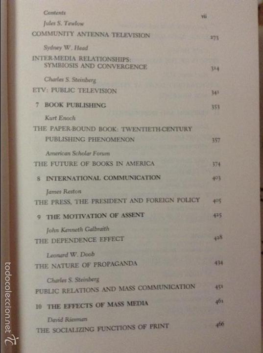 Libros: Mass media and communication - Steinberg - - Foto 5