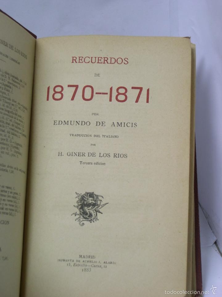 Libros: RECUERDOS DE 1870 - 1871 - Amicis, Edmundo de - Foto 2