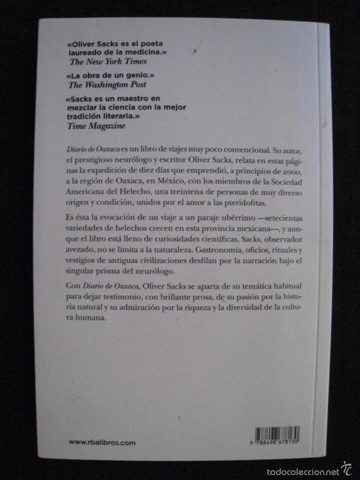 Libros: DIARIO DE OAXACA - OLIVER SACKS - EDICIONES RBA 2010. - Foto 5