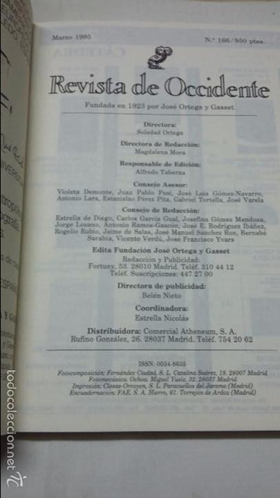 Libros: REVISTA DE OCCIDENTE N&ordm; 166 DE 1995 - Foto 2