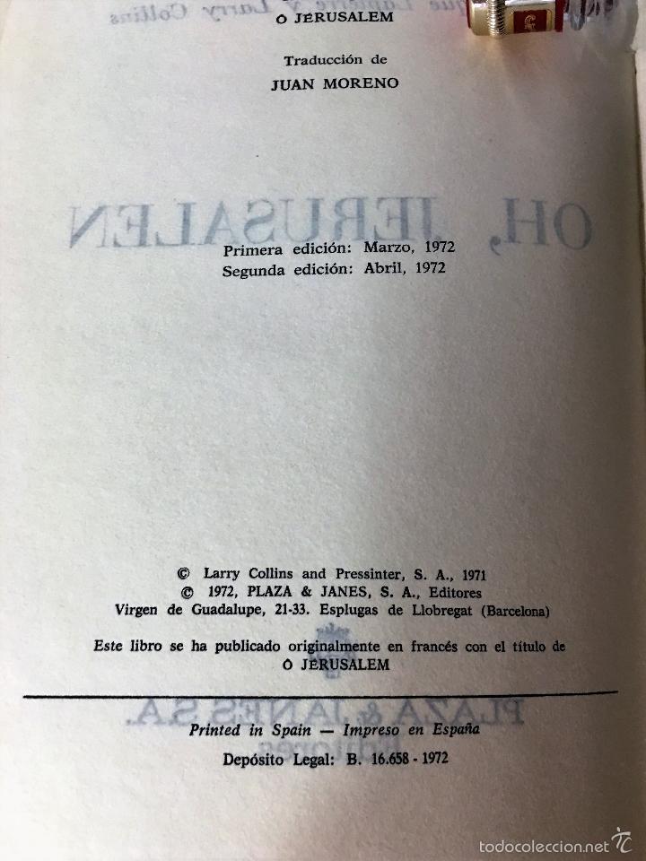 Libros: OH JERUSALEN de Dominique Lapierre y Larry Collins - Foto 4