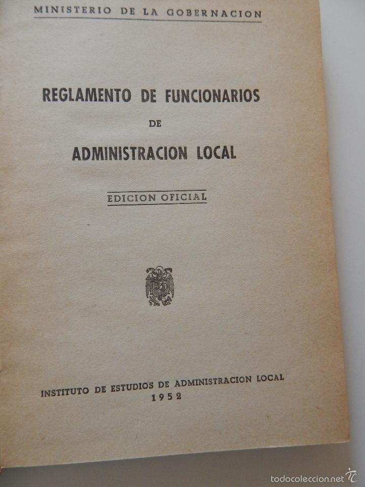 Libros: Reglamento de Funcionarios de Administraci&oacute;n Local. Edici&oacute;n Oficial - 1952 - Foto 9