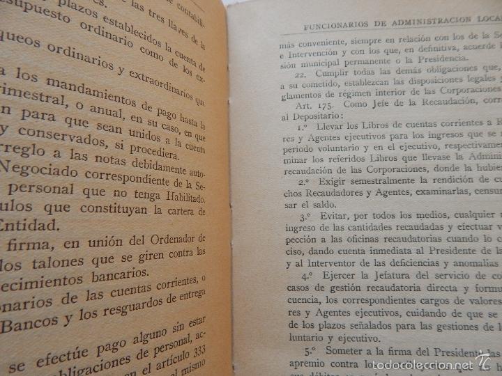 Libros: Reglamento de Funcionarios de Administraci&oacute;n Local. Edici&oacute;n Oficial - 1952 - Foto 13