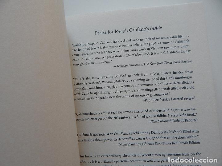 Libros: Inside : A public and private life - Joseph A. Califano, Jr. / Libro en ingl&eacute;s - Foto 5