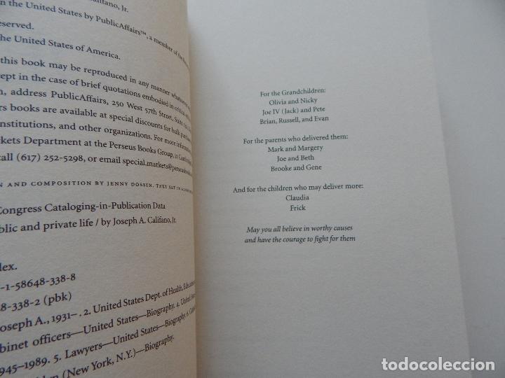 Libros: Inside : A public and private life - Joseph A. Califano, Jr. / Libro en ingl&eacute;s - Foto 6