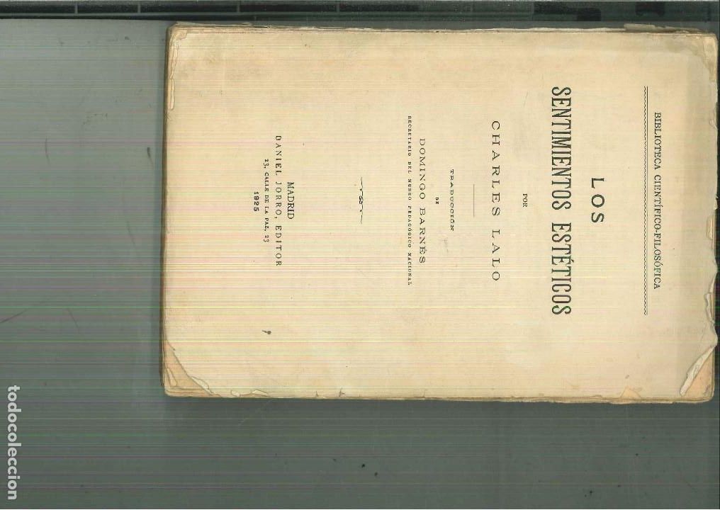 Libros: LOS SENTIMIENTOS EST&Eacute;TICOS. Charles Lalo - Foto 1