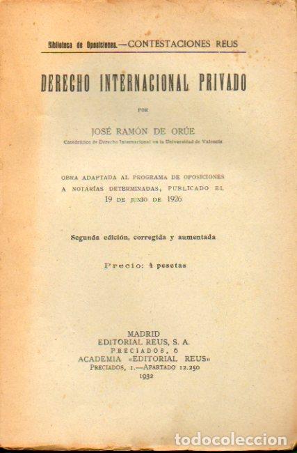 Libros: DERECHO INTERNACIONAL PRIVADO. Obra adaptada al programa de oposiciones a notar&iacute;as determinadas, pub - Foto 1