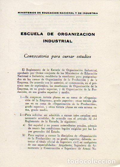 Libros: D&iacute;ptico: CONVOCATORIA PARA CURSAR ESTUDIOS. 1957. - Foto 1