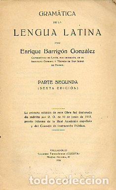 Libros: GRAM&Aacute;TICA DE LA LENGUA LATINA. Parte Segunda. 6&ordf; ed. - Foto 1