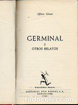 Libros: GERMINAL Y OTROS RELATOS. 1&ordf; edici&oacute;n. - Foto 1