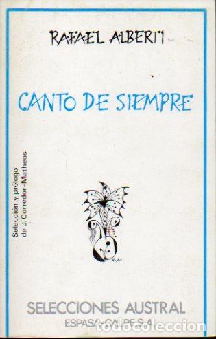 Libros: CANTO DE SIEMPRE. Selecci&oacute;n y pr&oacute;logo de Jos&eacute; Corredor-Matheos. - Foto 1