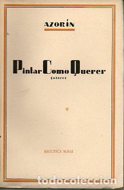 Libros: PINTAR COMO QUERER. Ensayos.