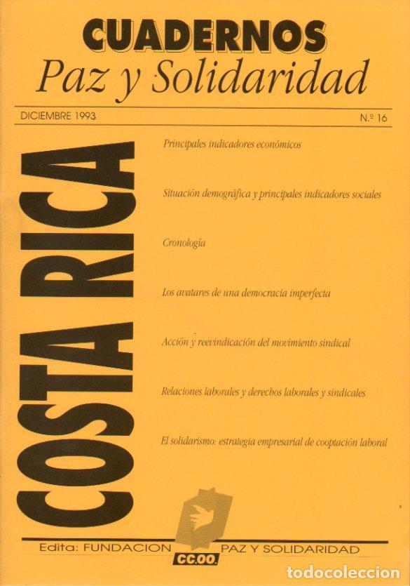 Libros: CUADERNOS PAZ Y SOLIDARIDAD. N&ordm; 16. COSTA RICA. - Foto 1