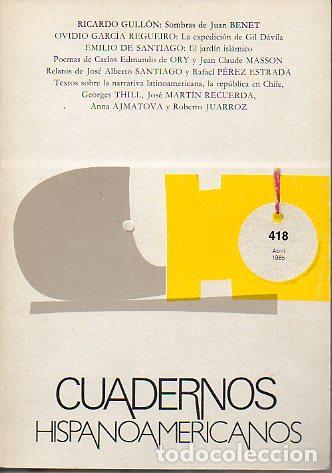 Libros: CUADERNOS HISPANOAMERICANOS. N&ordm; 418. - Foto 1