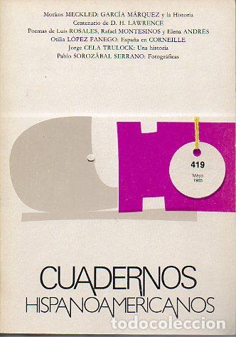 Libros: CUADERNOS HISPANOAMERICANOS. N&ordm; 419. - Foto 1
