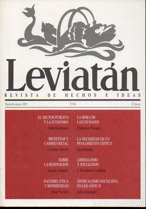 Libros: LEVIAT&Aacute;N. Revista de Hechos e Ideas. N&ordm; 53/54. - Foto 1