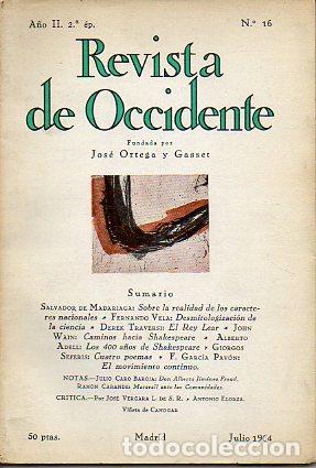 Libros: REVISTA DE OCCIDENTE. 2&ordf; &Eacute;poca. A&ntilde;o II. N&ordm; 16. - Foto 1