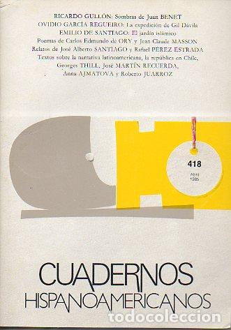 Libros: CUADERNOS HISPANOAMERICANOS. N&ordm; 418. - Foto 1