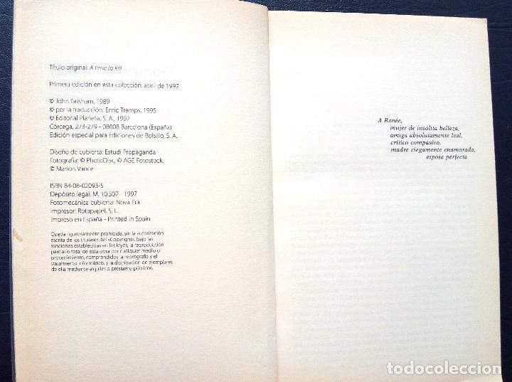Libros: TIEMPO DE MATAR - JOHN GRISHAM - 1997. - Foto 3