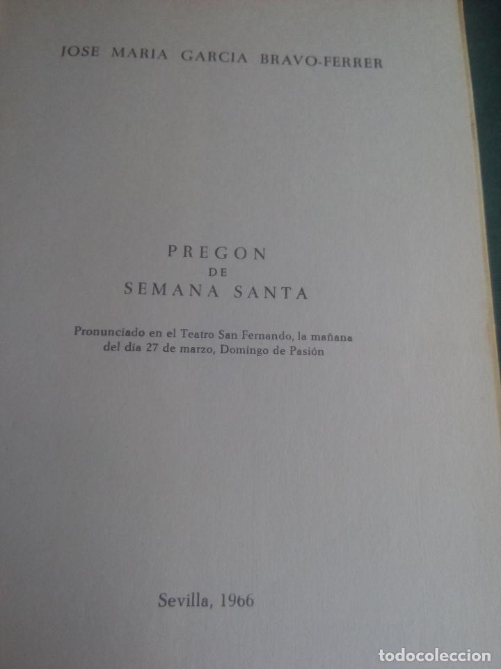 Libros: Preg&oacute;n de la semana santa de sevilla 1966 libro con 75.paginas - Foto 2