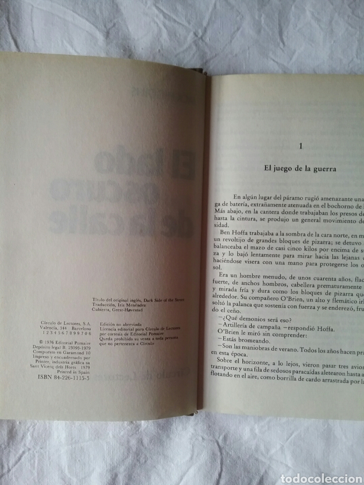 Libros: LIBRO, EL LADO OSCURO DE LA CALLE. JACK HIGGINS. A&Ntilde;O 1979 - Foto 3