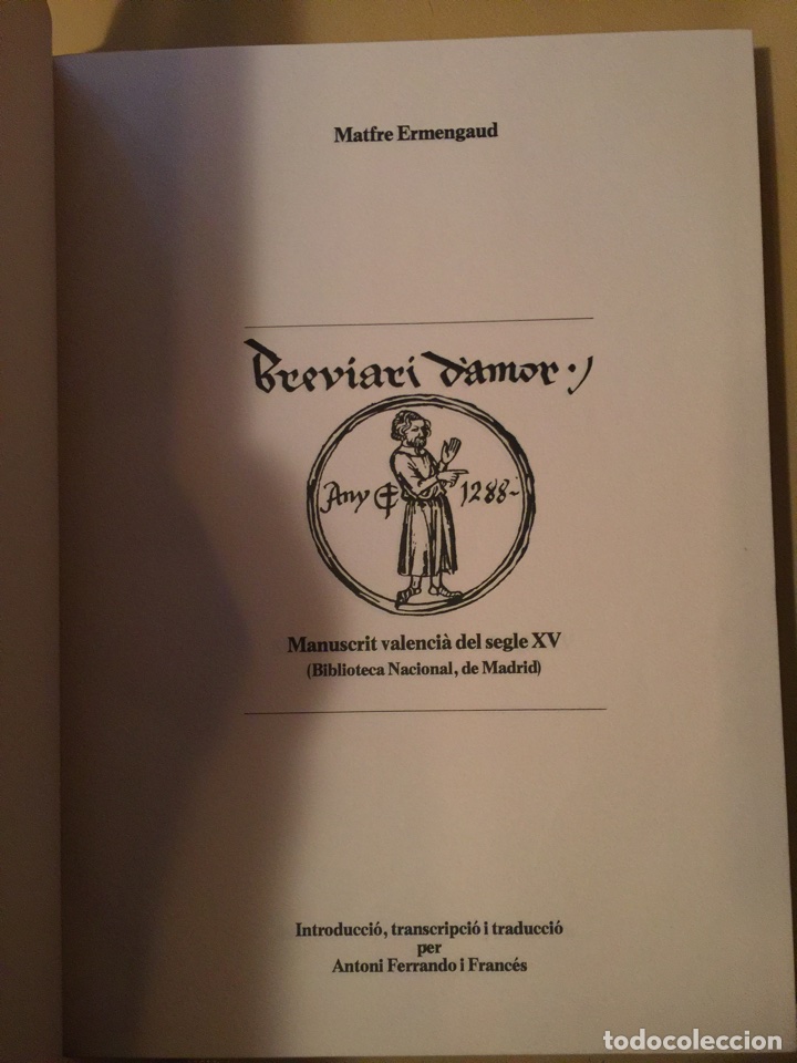 Libros: BREVIARI DAMOR. ANY 1288. EDITADO EN 1980. - Foto 2