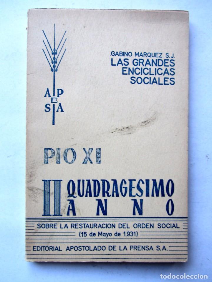 Livros em segunda m&atilde;o: PIO XI: Sobre la restauraci&oacute;n del orden social (1931) Las Grandes Enc&iacute;clicas sociales.