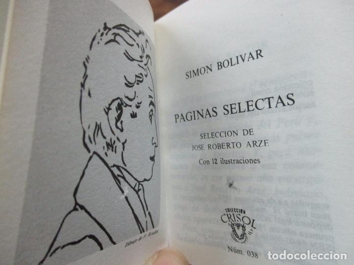 Libros: P&Aacute;GINAS SELECTAS. SIMON BOLIVAR. CRISOL&Iacute;N. N&Uacute;M. 038. 1975. - Foto 1
