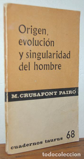 Libros: ORIGEN, EVOLUCI&Oacute;N Y SINGULARIDAD DEL HOMBRE - M. CRUSAFONT PAIR&Oacute; - Foto 1