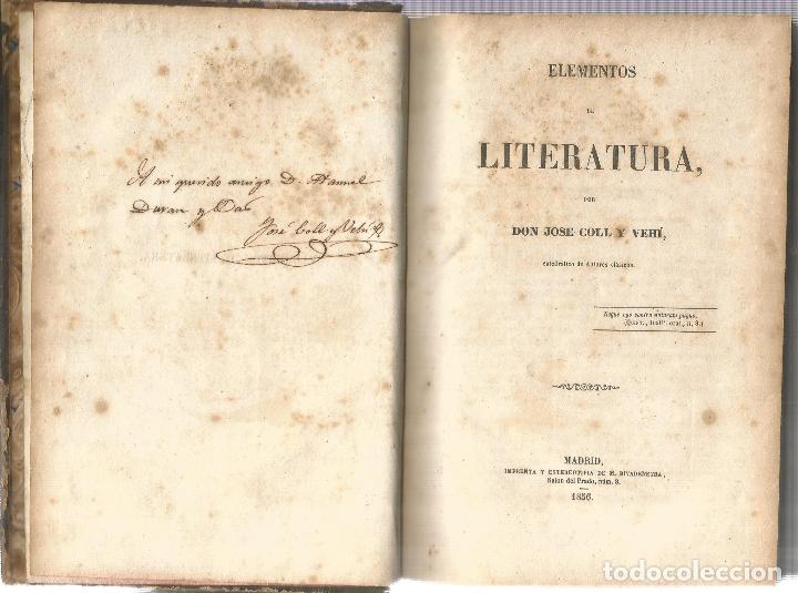Libros: Elementos de literatura - COLL Y VEHI, JOSE - Foto 2