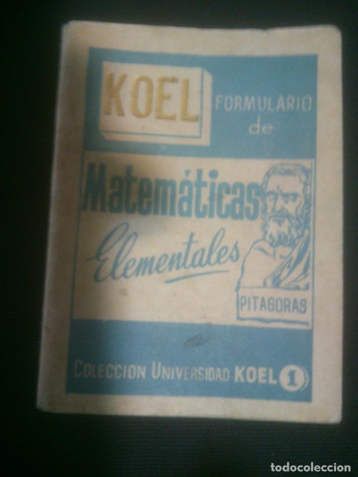 Libros: MINI LIBRO  KOEL N&ordm;1 MATEMATICAS ELEMENTALES - Foto 1