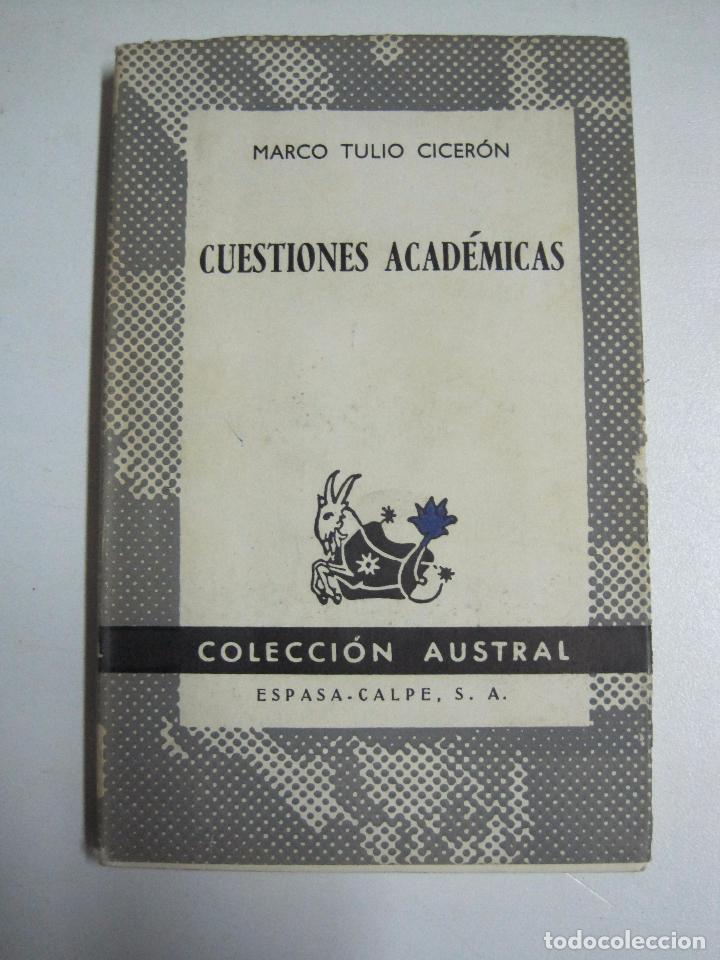Libros: Cuestiones Academicas / Marco Tulio Ciceron - Foto 1