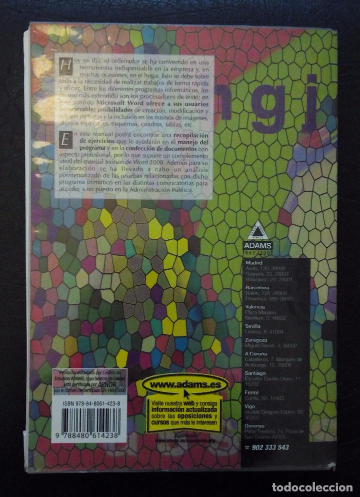 Libros: WORD 2000 - EJERCICIOS PARA OPOSICIONES - EDITORIAL ADAMS 2007. - Foto 2
