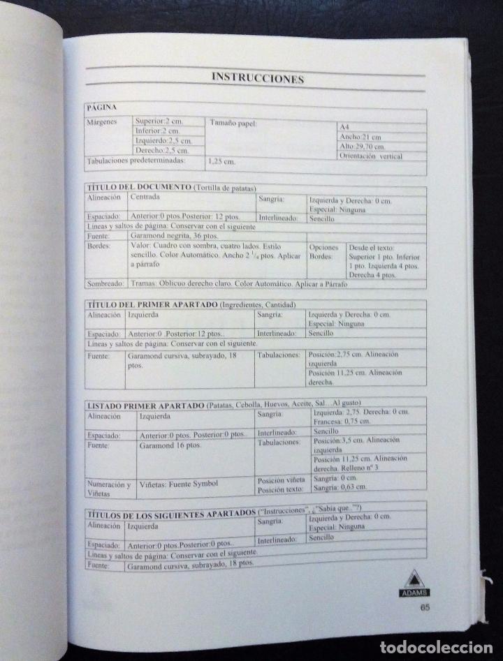 Libros: WORD 2000 - EJERCICIOS PARA OPOSICIONES - EDITORIAL ADAMS 2007. - Foto 4