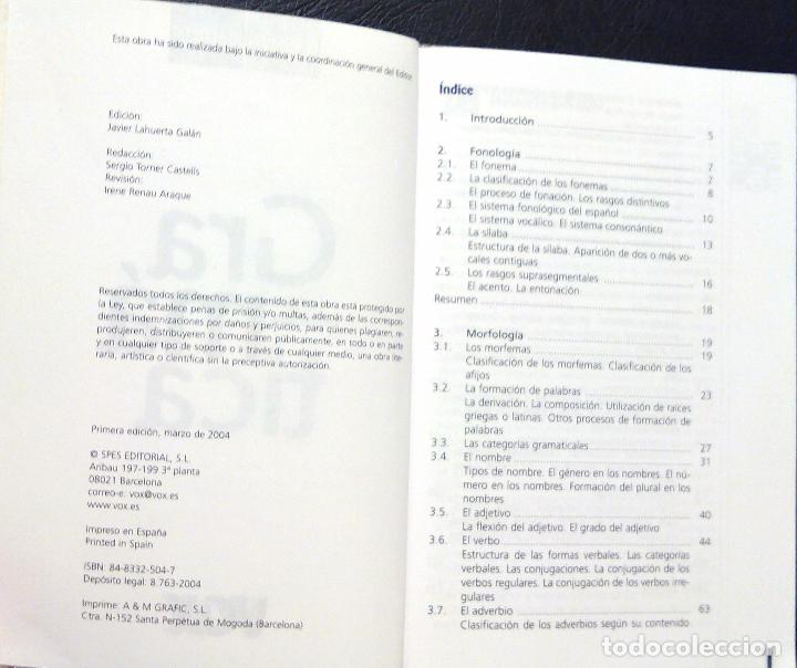 Libros: GRAM&Aacute;TICA LENGUA ESPA&Ntilde;OLA - VOX - PRIMERA EDICI&Oacute;N 2004. - Foto 3