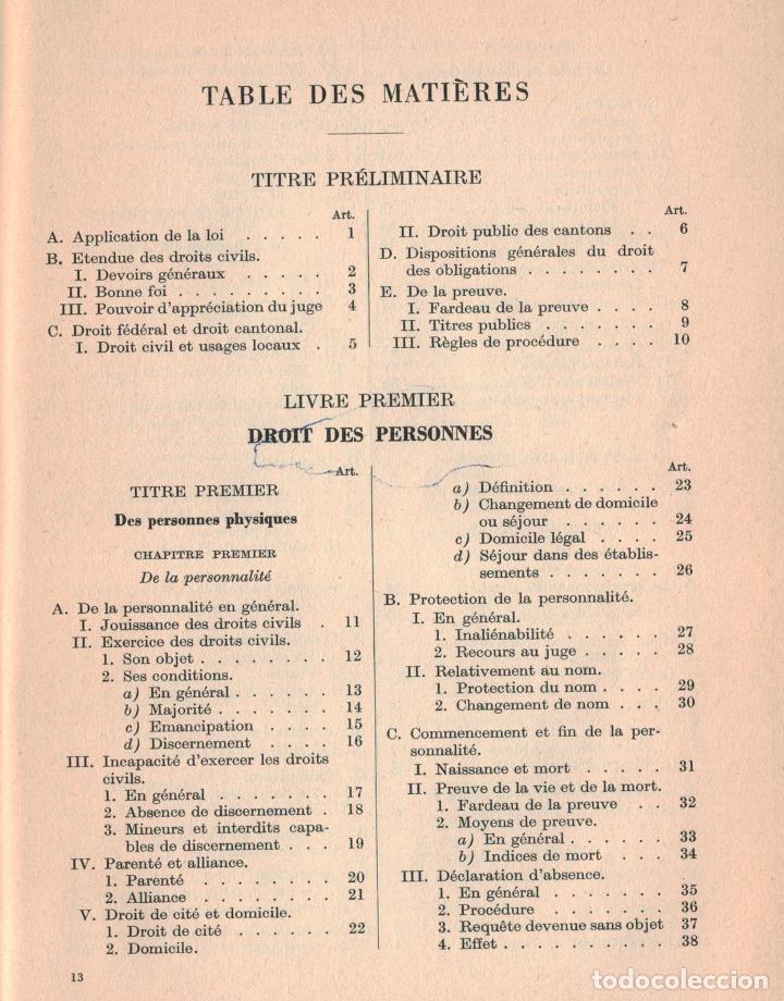 Libros: CODE CIVIL SUISSE - Code. - Foto 3